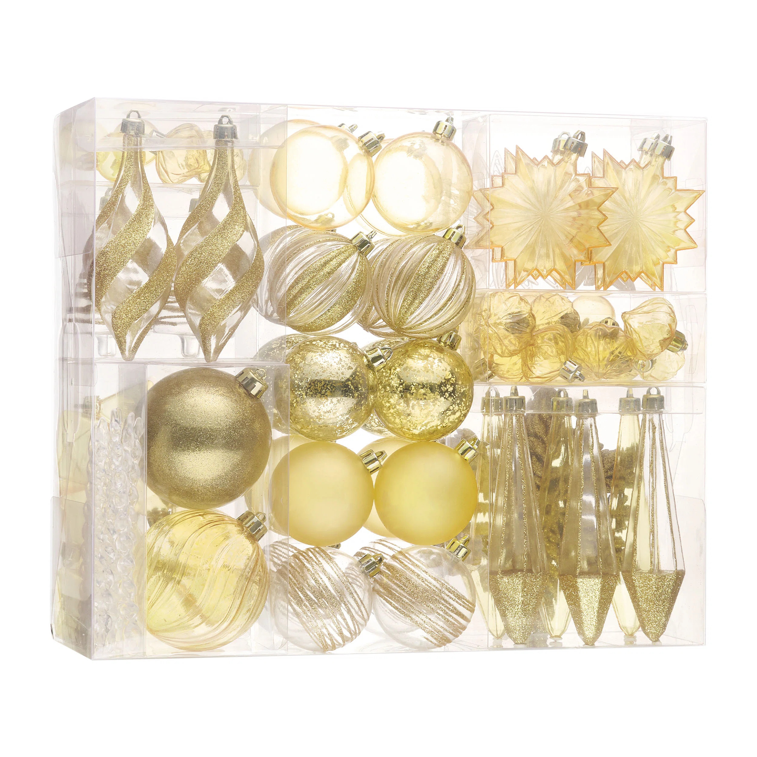 100ct Shatterproof Clear Christmas Ornaments | Wayfair North America