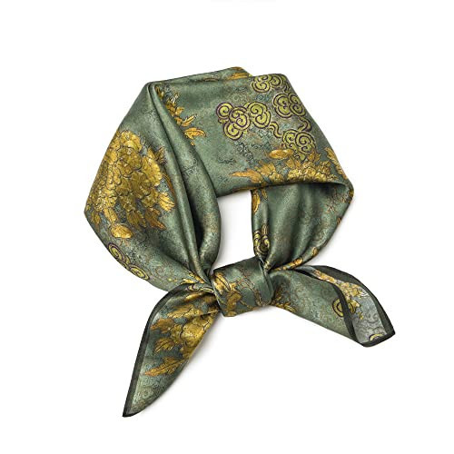 SHIROUYU 100% Pure Mulberry Silk Scarf 27"'x27(in) Square Scarf Head Scarf Neck scarf Headscarf for Women with Gift Packed, Dark Green, 65 * 65CM | Amazon (UK)