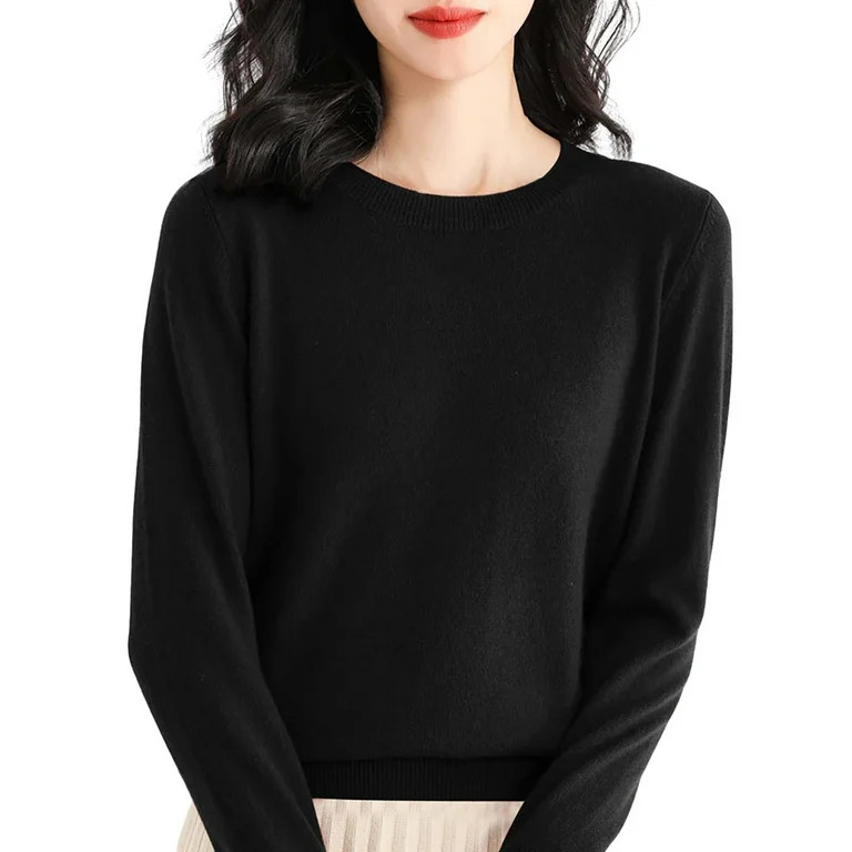 Enhedi Womens Sweaters, Light Sweaters for Women Long Sleeve Crew Neck Lightweight Soft Knitted P... | Walmart (US)