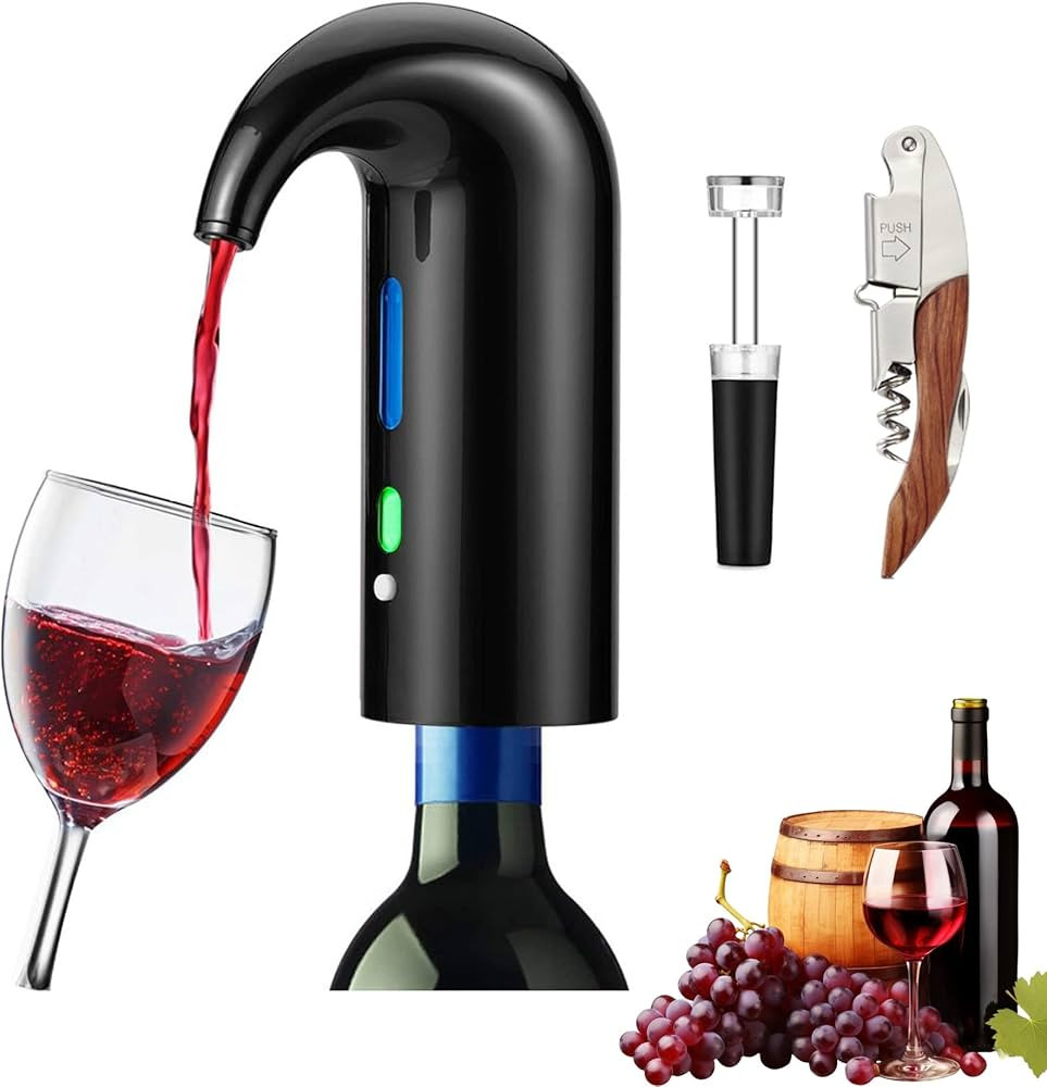 Electric Wine Aerator, Wine Decanter Pump Dispenser Gifts Set,Automatic Wine Aerator Pourer Spout... | Amazon (US)