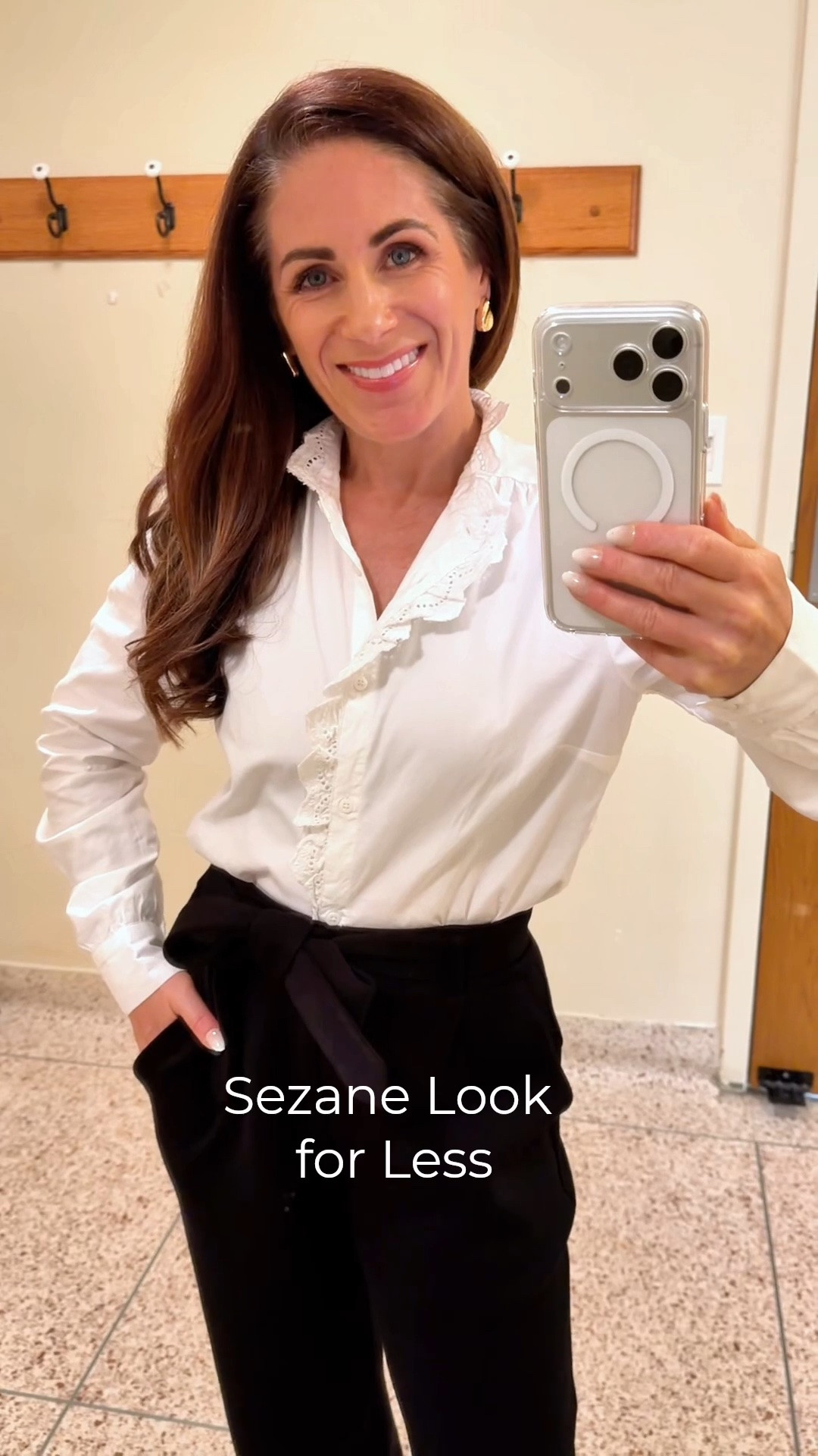 Casual OOTD 🤍 If you love the romantic, feminine look of my go-to Sézane Chlo blouse, I found a beautiful similar style from Quince for $60. The lace + ruffle detailing gives it that elevated French-inspired feel, and I love it tucked into a high-waisted trouser.

And petite friends — THE PANTS. 🙌 I found this paperbag-waist pair from Lulu’s with a 25” inseam. At 4’11”, finding trousers I don’t have to hem feels like winning the lottery.

This is exactly my kind of outfit: feminine, polished, comfortable and actually proportioned for my petite frame.

Wearing/linking everything here, plus a few similar petite-friendly finds! 🤍

#petitestyle #petitefashion #petiteoutfits #petitefriendly #ootd #workwearstyle #quince #petiteworkwear

#LTKPetite #LTKOver40 #LTKWorkwear