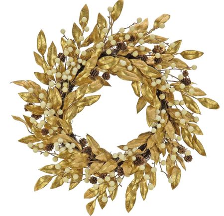 HGTV Home Collection Unlit Artificial Christmas Wreath, Metallic Gold Laurel Leaves, Woven Branch Ring Base, Unlit, 24 Inches $48.18

#LTKHoliday #LTKfindsunder50 #LTKSeasonal