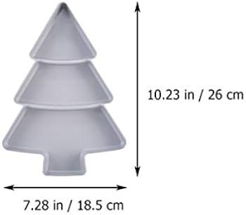 Christmas Plastic Serving Tray Platter - 2 Pcs Christmas Tree Shape White Plastic Divided Appetiz... | Amazon (US)