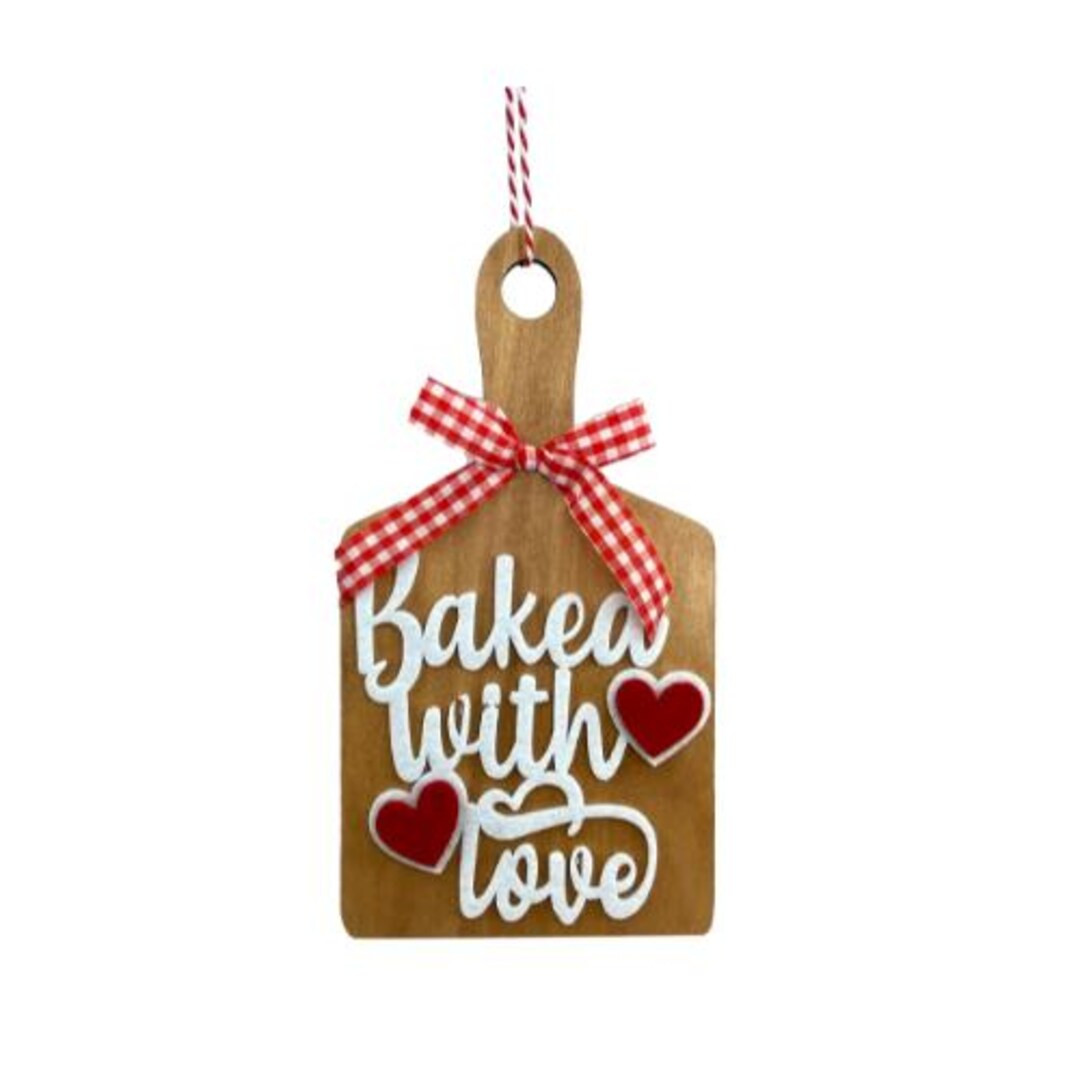10 Baked With Love Cutting Board Ornament Gingerbread Kitchen Theme Holiday Decor 85600RDWT - Ets... | Etsy (US)