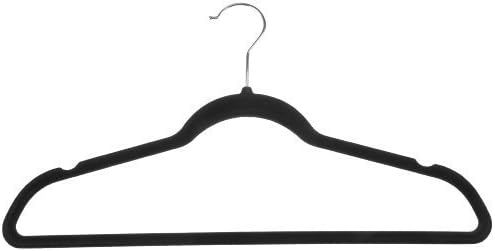 AmazonBasics Slim, Velvet, Non-Slip Clothes Suit Hangers, Black/Silver - Pack of 30 | Amazon (US)