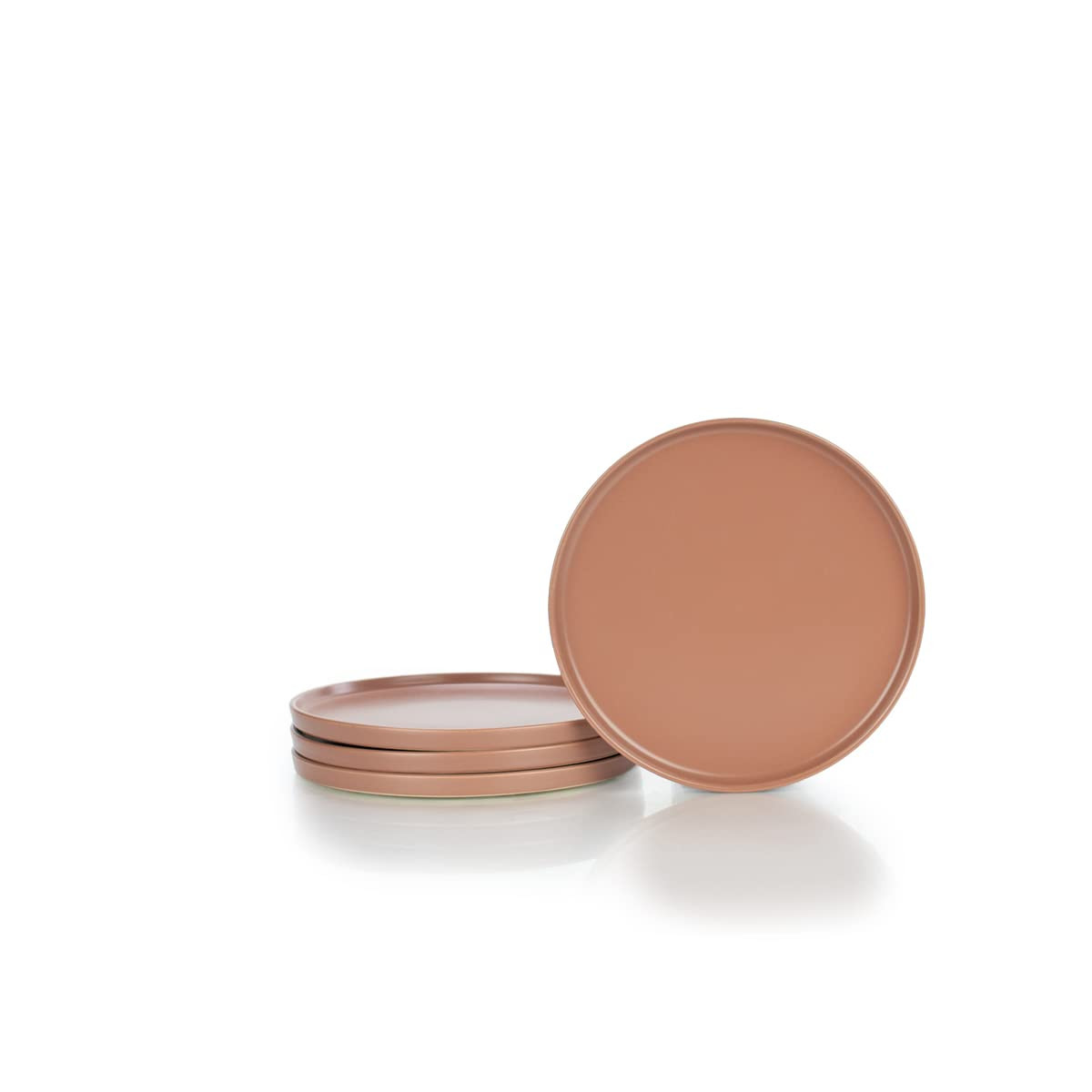 Everything Kitchens Modern Flat 8" Lunch Plates (Set of 4) | Terracotta | Amazon (US)