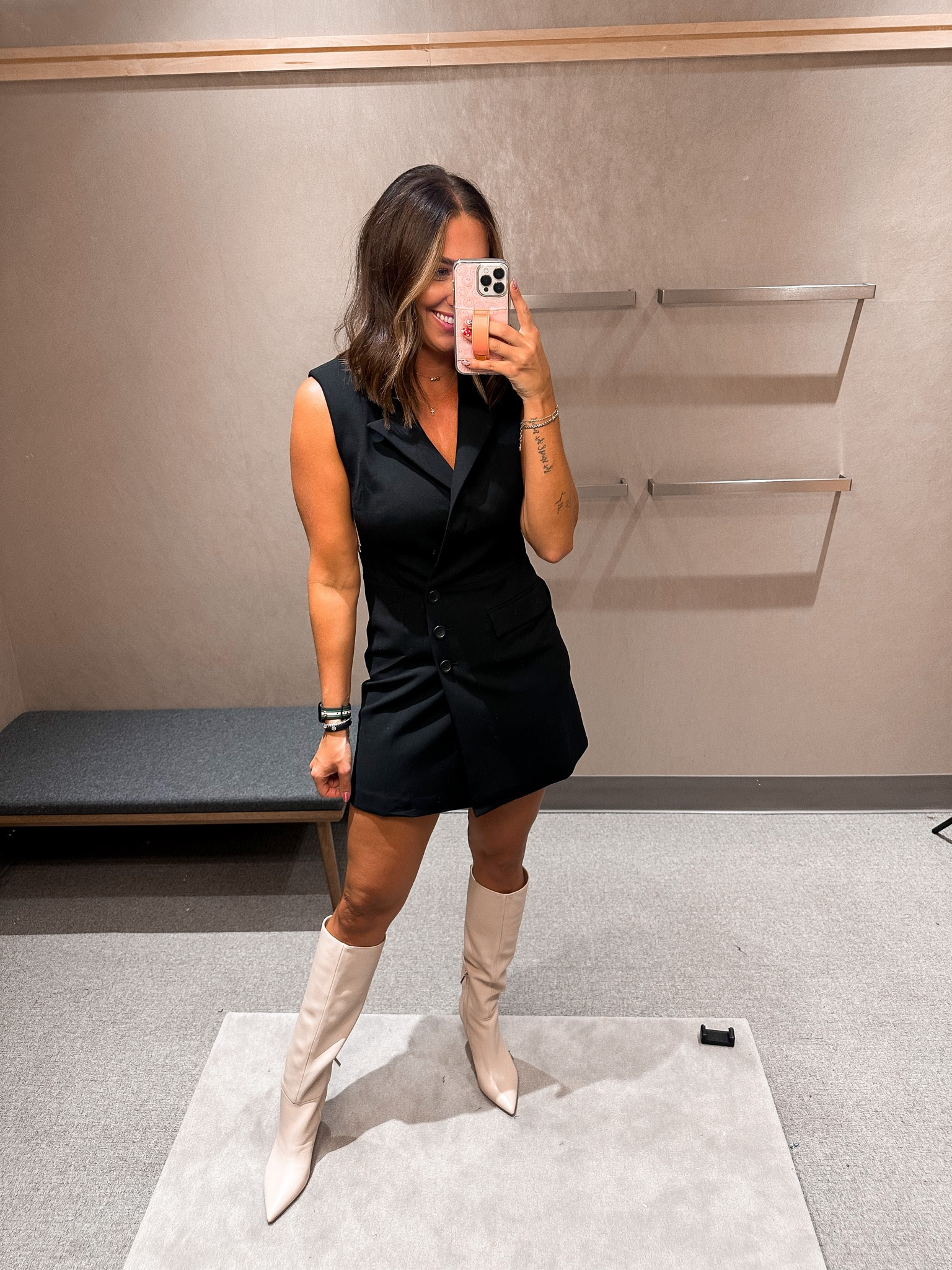 This blazer dress was 🙌🏻🙌🏻 and can also be worn as a vest!! 

Blazer Vest-medium 
Boots-tts 8 (loved these!) 

#LTKsalealert #LTKxNSale #LTKshoecrush