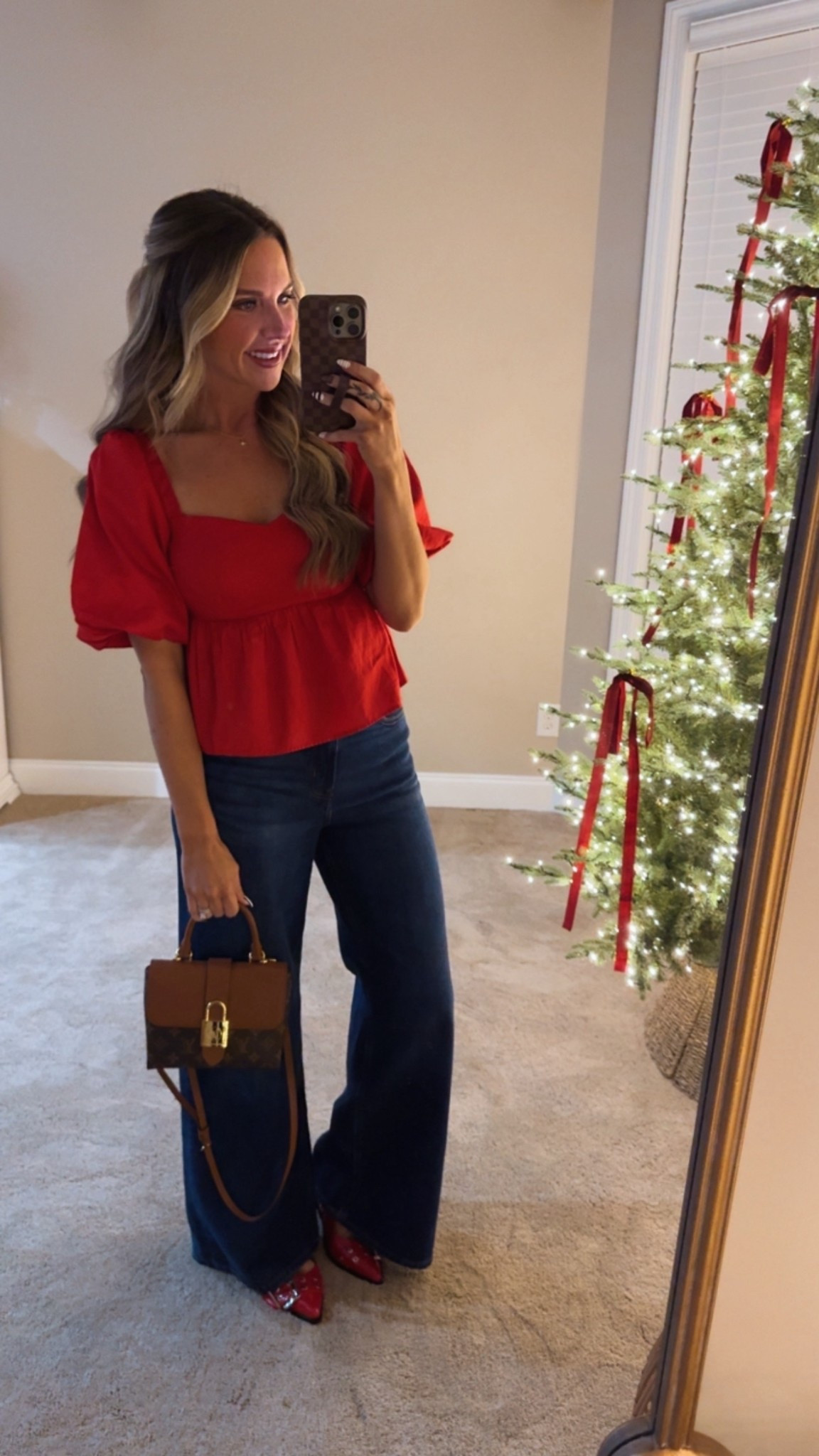 The cutest holiday look mostly all Old Navy! I’m 5’6 139lbs wearing size 6 jeans, small top. My Amazon shoes fit true to size #oldnavy #oldnavyholiday #holidayoutfit 

#LTKHoliday #LTKSeasonal #LTKFindsUnder100