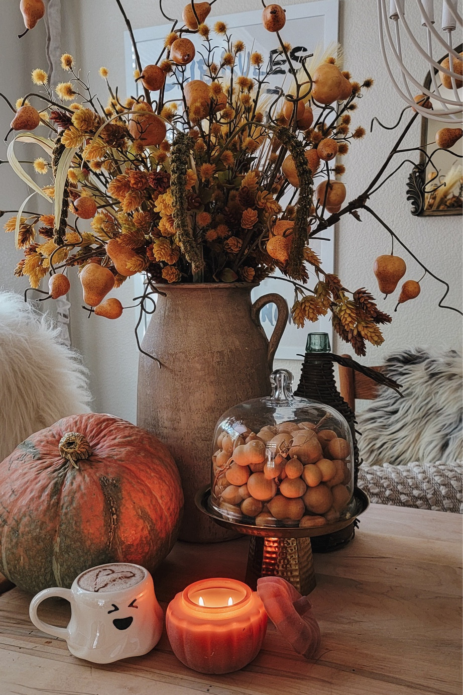 Fall decor
Table top decor 
Coffee table decor 
Gourds 
Fall flowers

#LTKHome #LTKSeasonal #LTKHalloween