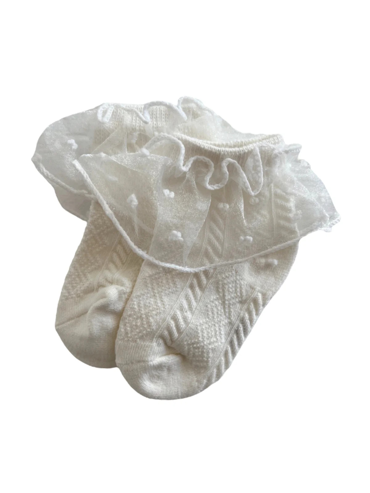 Fancy Sneaker Socks, White | SpearmintLOVE