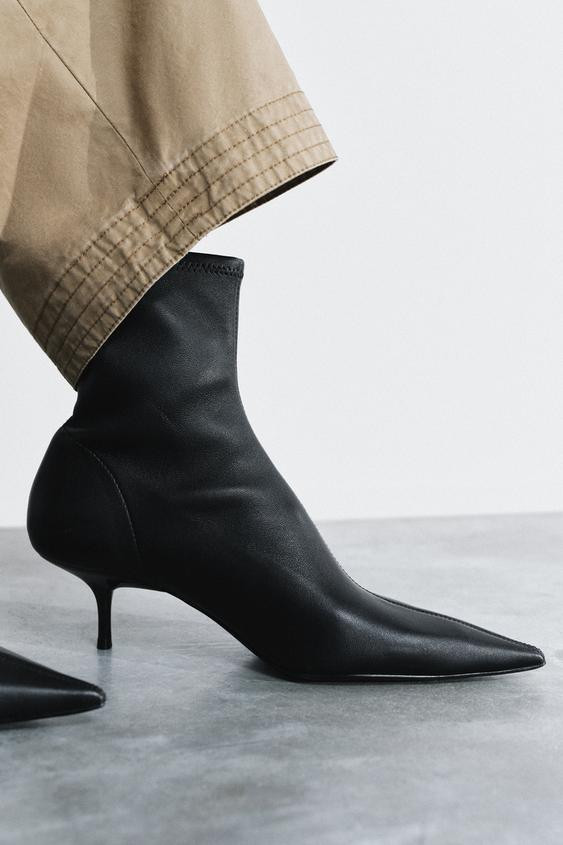 Zara - Limited Edition Heeled Ankle Boots - Black - 6½ - Woman | Zara US