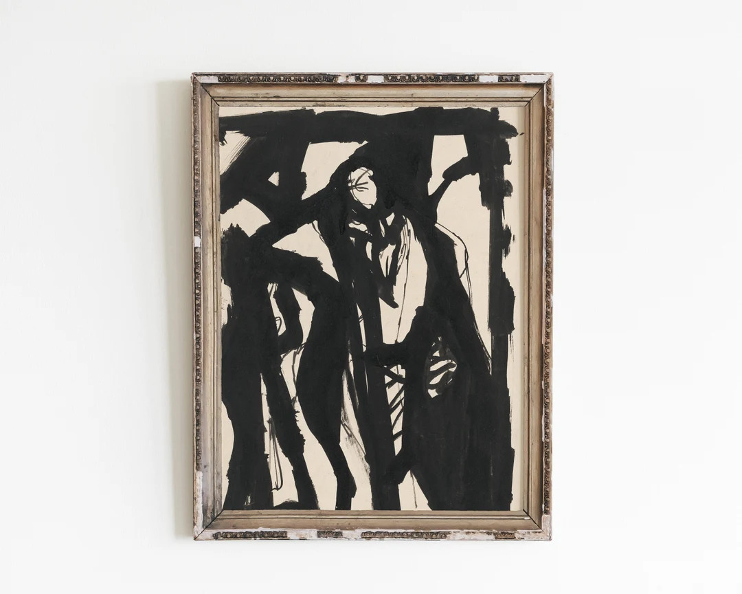 Figure Art, Minimalist Wall Art, Vintage Sketch Art, Ink Painting, Sketch Print, Abstract Line Ar... | Etsy (US)