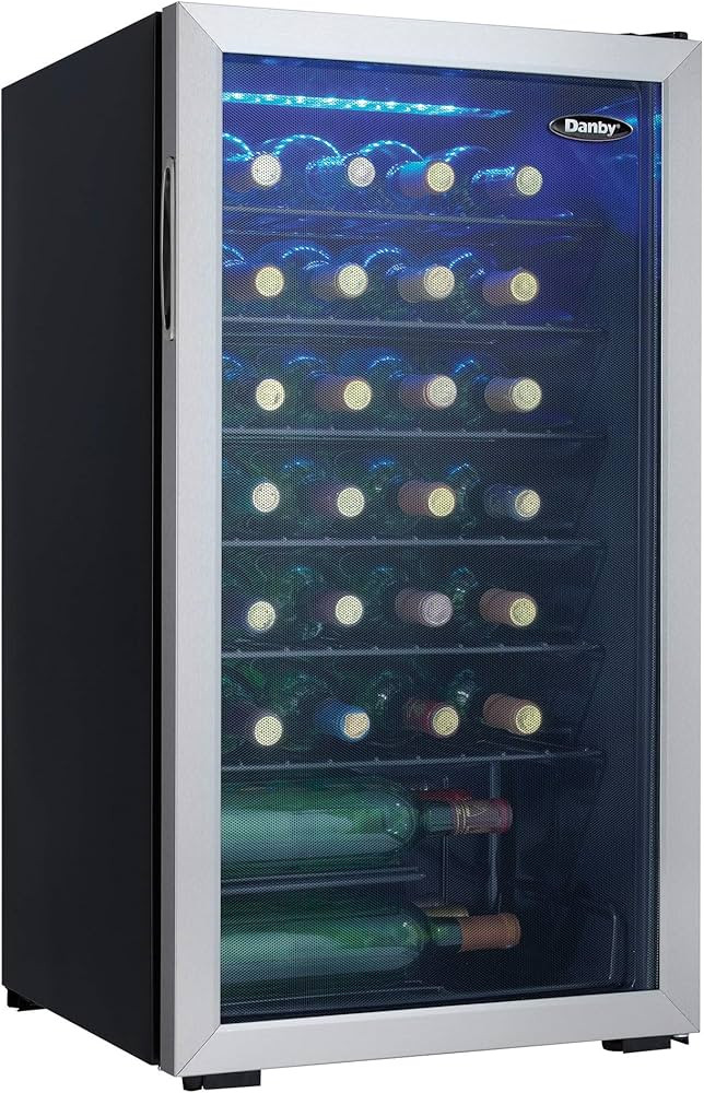 Danby DWC036A1BSSDB-6 3.3 Cu. Ft. Free Standing Wine Cooler, Holds 36 Bottles, Single Zone Fridge... | Amazon (US)