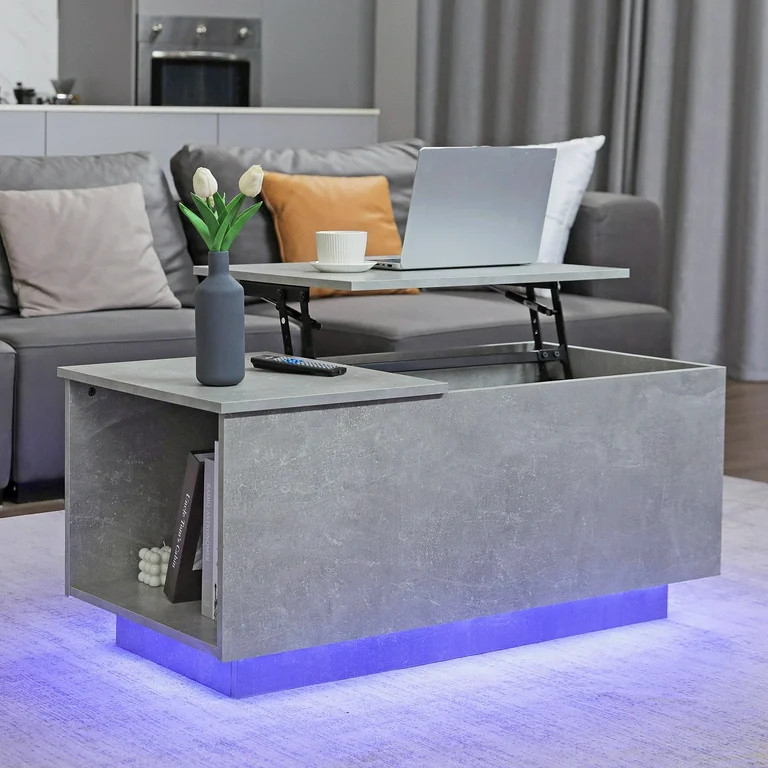 Hommpa LED Lift Top Coffee Tables with Charging Station End Side Dining Tables for Living Room wi... | Walmart (US)