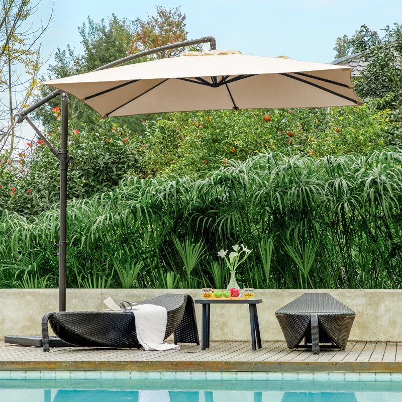 Beeram 96'' x 96'' Cantilever Umbrella with Counterweight | Wayfair North America