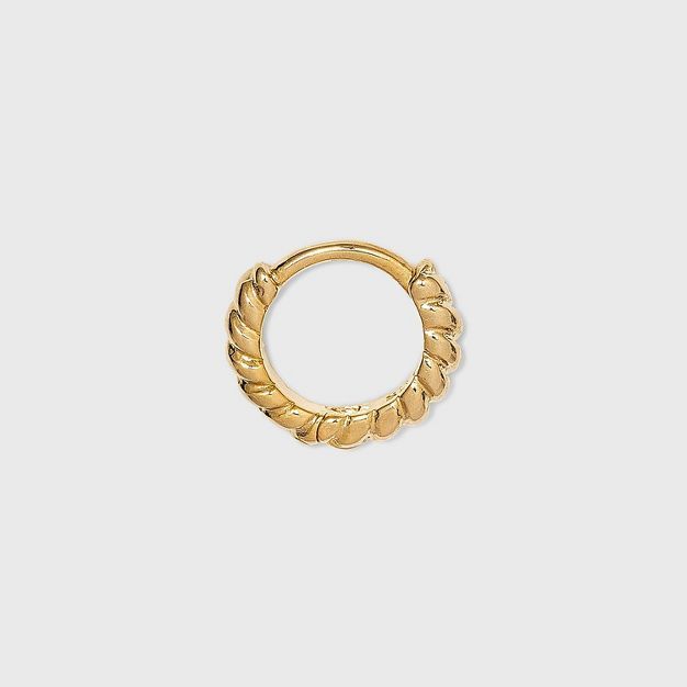 14K Gold Plated Twist Huggie Hoop Earrings - A New Day™ | Target
