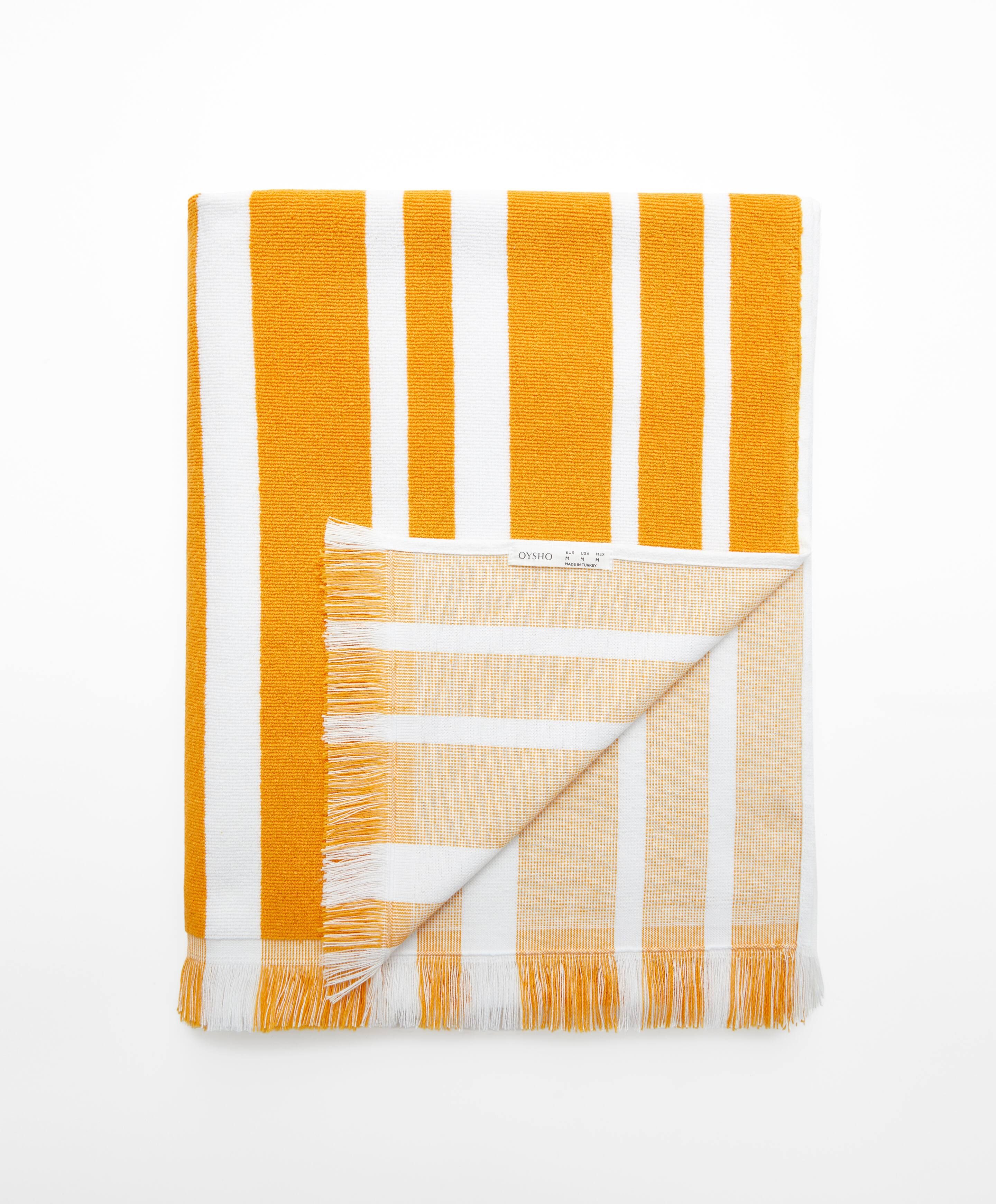 Striped cotton towel | OYSHO United Kingdom | OYSHO PL