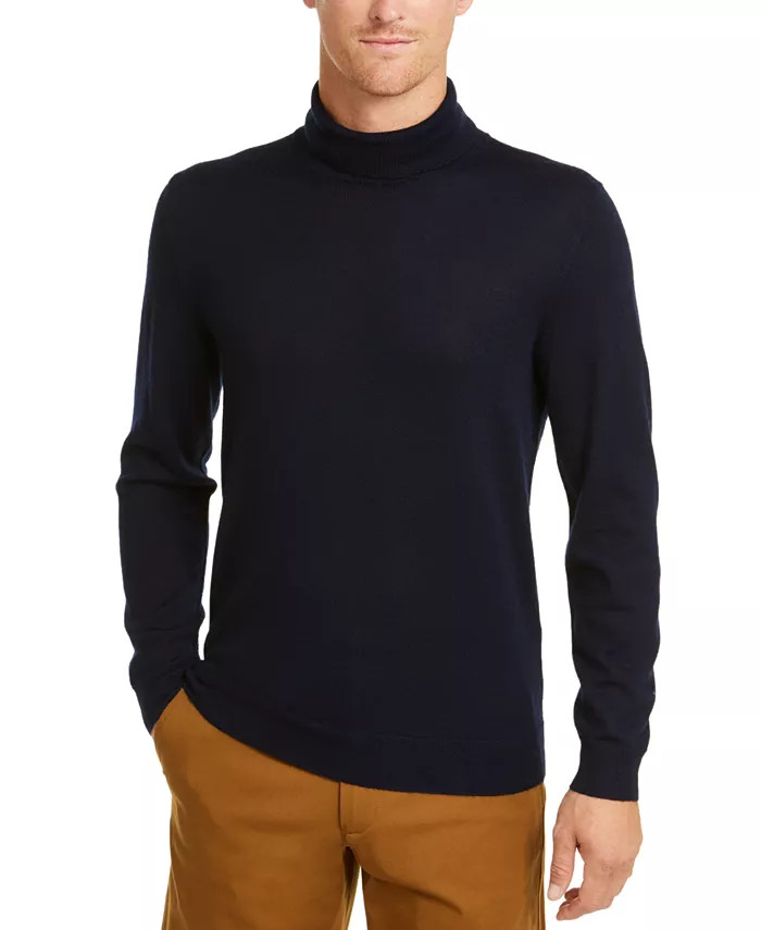 Men's Merino Wool Blend Turtleneck Sweater, Created for Macy's | Macy's