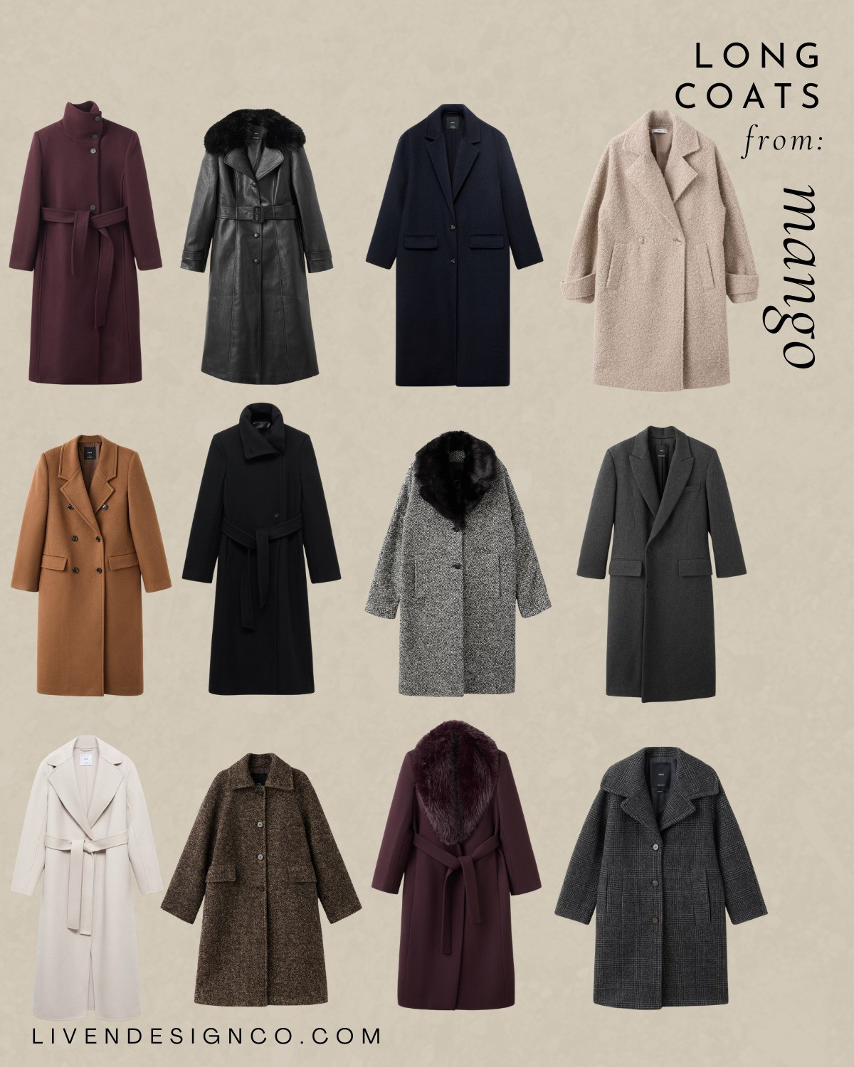 Mango long coat. Winter coat. Wool coat. Burgundy coat. Camel coat. Belted coat. Double breasted coat. Cream coat. 

#LTKSeasonal #LTKGiftGuide #LTKSaleAlert