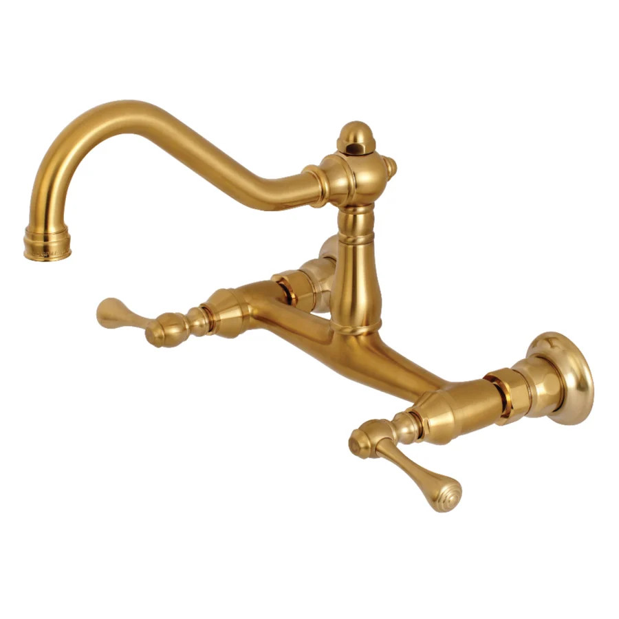 Vintage 1.2 GPM Wall Mounted Bridge Widespread Bathroom Sink Faucet | Build.com, Inc.