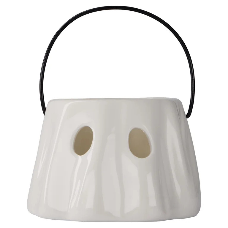 My Texas House Light-Up Ceramic Ghost Lantern Decoration, White, 3.5" | Walmart (US)