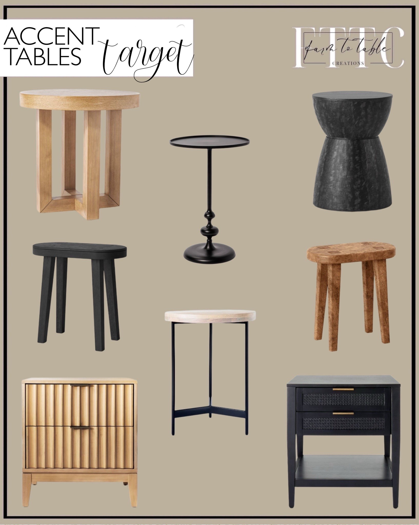 Target Accent Tables. Follow @farmtotablecreations on Instagram for more inspiration.

Woodland Carved Wood Accent Table Brown - Threshold. Prisma Accent Table. Villa Park Round Wooden End Table Brown. Londonberry Turned Metal Accent Table Black. Rose Park Round Wood End Table - Threshold. East Bluff 2 drawers Woven Accent Table Black. Thousand Oaks Wood Scalloped End Table with Drawers. 



#LTKSaleAlert #LTKHome #LTKStyleTip