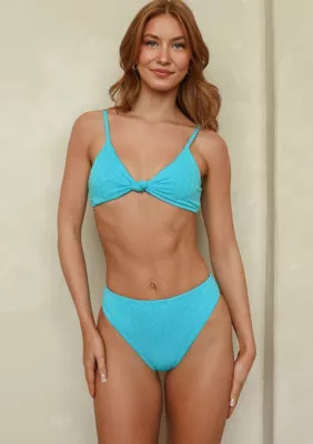 Dippin Daisy's Women's Zen Knotted Triangle Bikini Top, Azure, Small | Belk