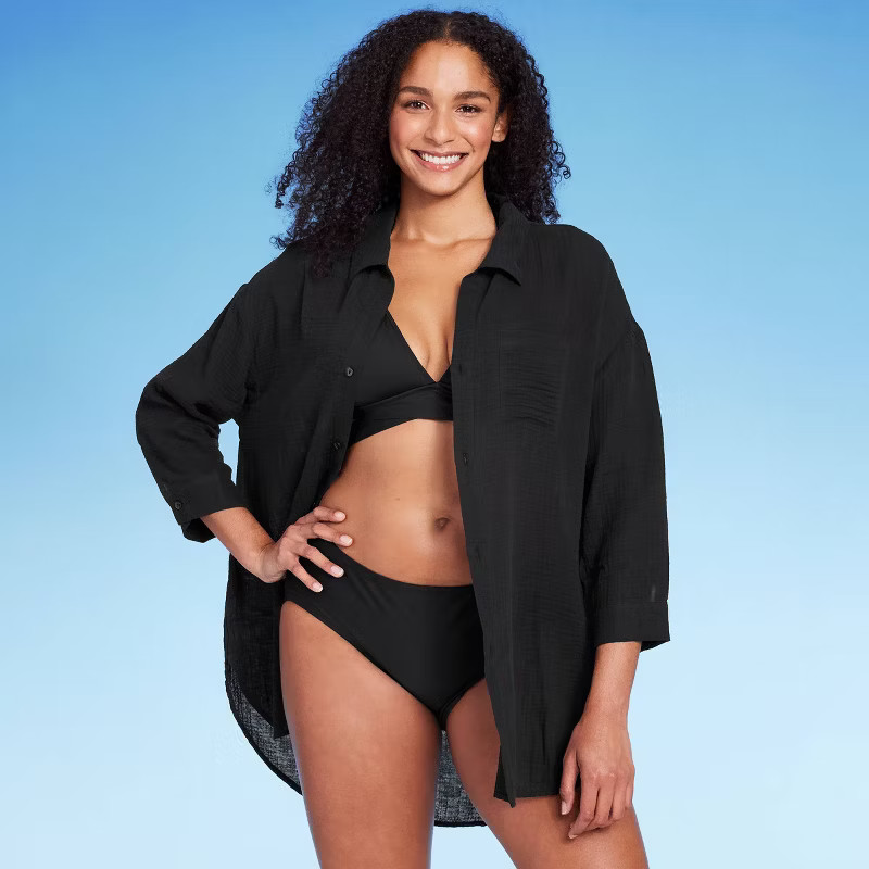 Women's Button-Up Cover Up Shirtdress - Kona Sol™ | Target