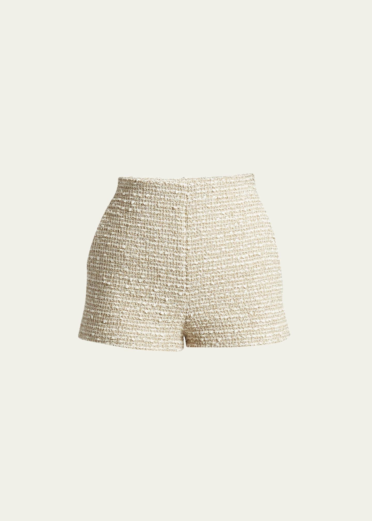 Valentino Metallic Tweed Fitted Shorts | Bergdorf Goodman