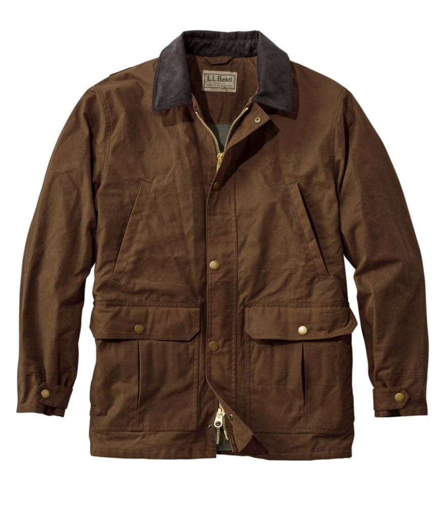 Men's Double L Waxed-Cotton Upland Winter Coat Maple Brown Medium L.L.Bean | L.L. Bean