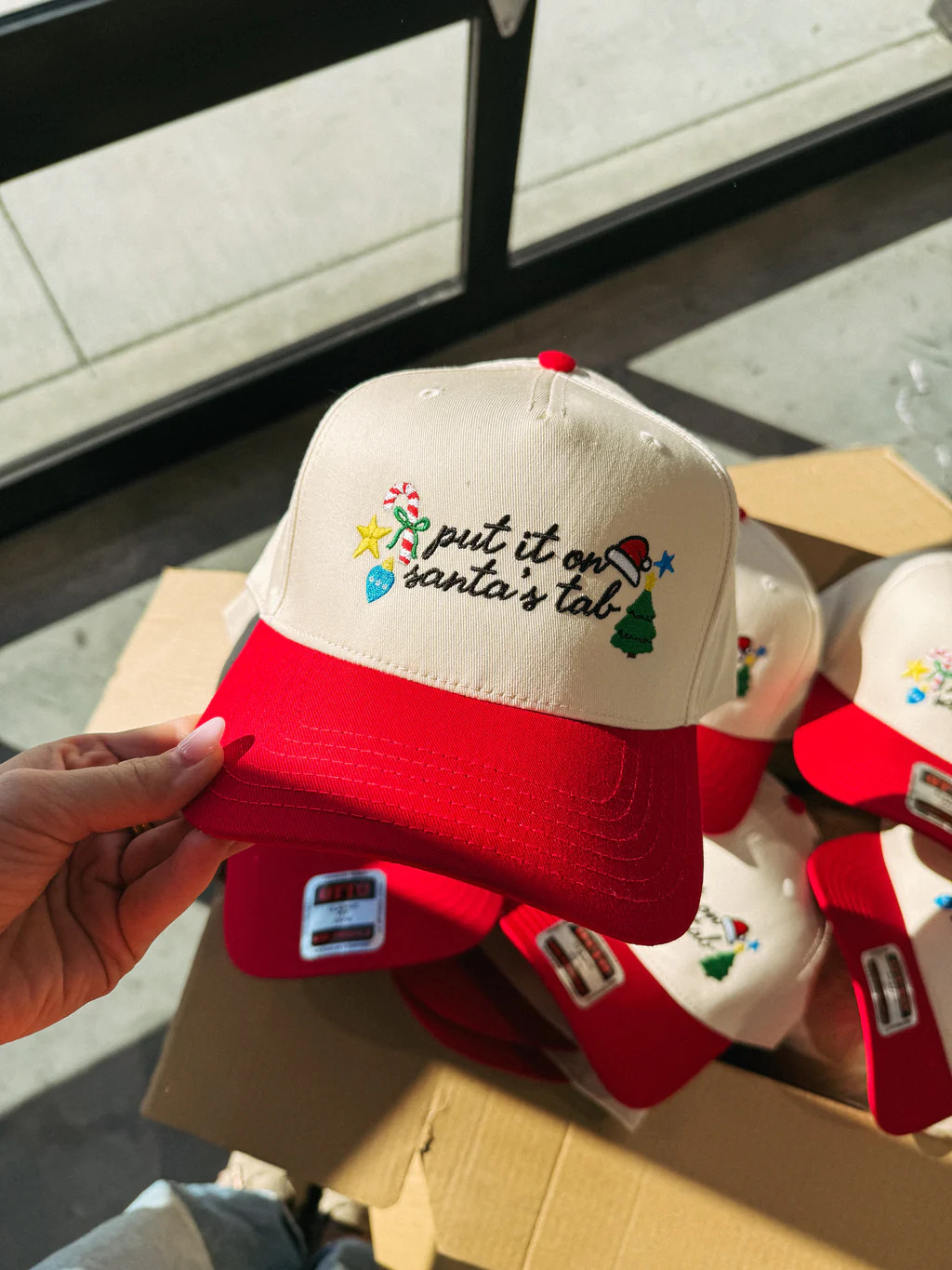 ETTA OG | put it on santa's tab trucker hat - cream / red | Etta+East