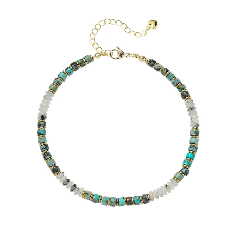 XIJIN Natural Stone Beaded Anklets for Women Handmade Beach Boho Multicolor Beads Ankle Bracelet ... | Walmart (US)