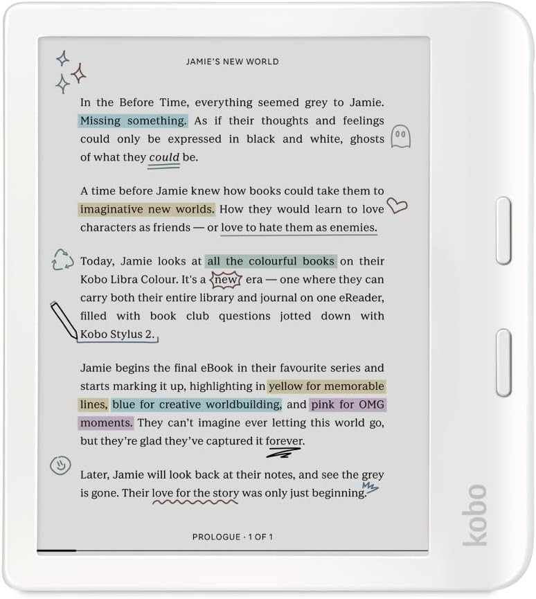 Kobo Libra Colour | eReader | 7” Glare-Free Colour E Ink Kaleido™ 3 Display | Dark Mode Optio... | Amazon (US)