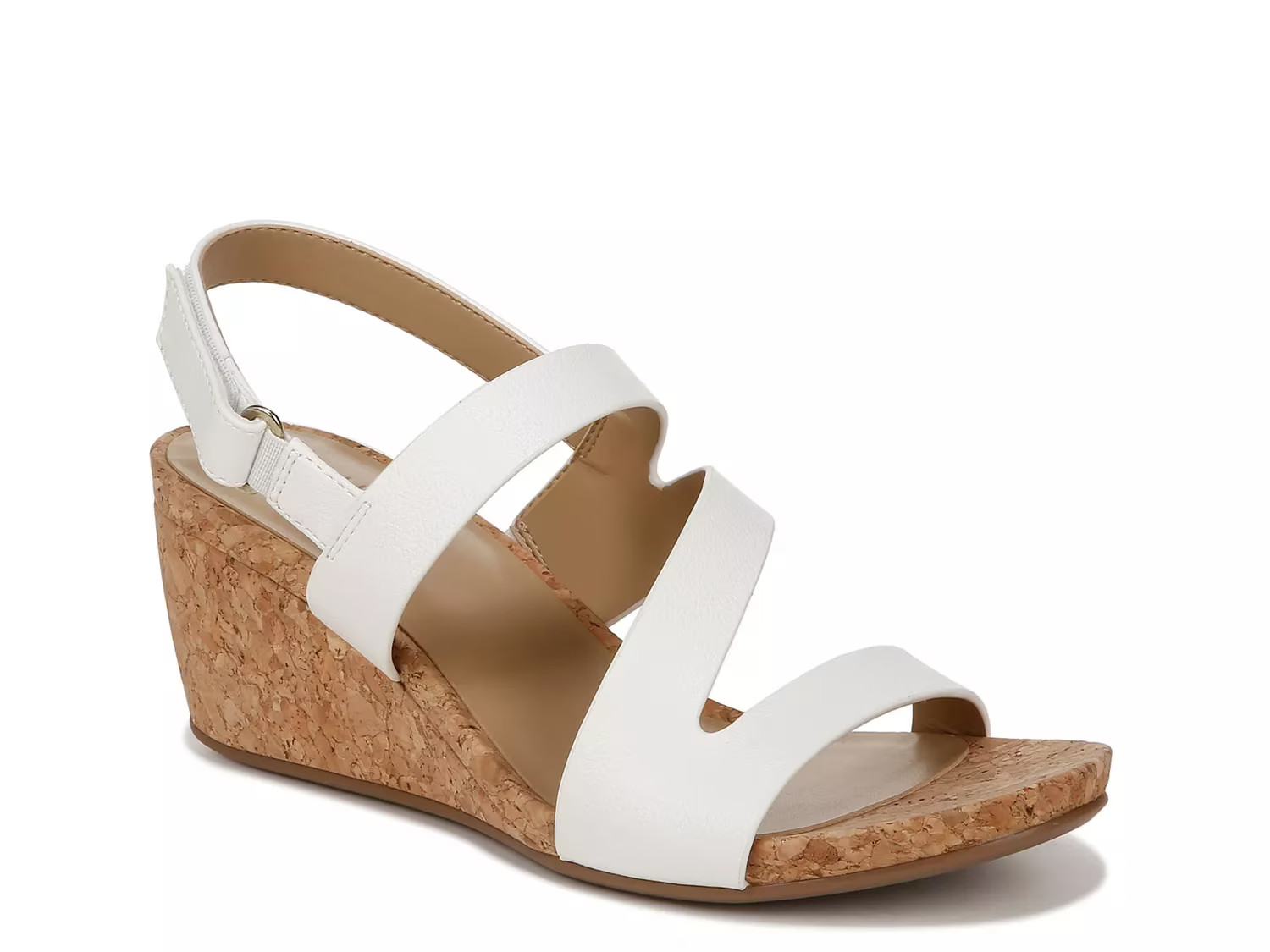 Naturalizer Wide Width Adria Wedge Sandal | Women's | White | Size 11 | Sandals | DSW
