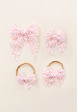 Pink Clover Check Claire | Little Poppy Co