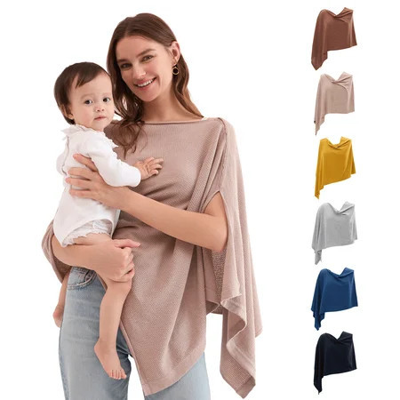 Momcozy Nursing Cover for Breastfeeding, Breathable Soft Privacy Poncho, Multi-Use Nursing Shawl, Portable Breast Feeding Covers for Women, Includes Laundry Bag | Walmart (US)