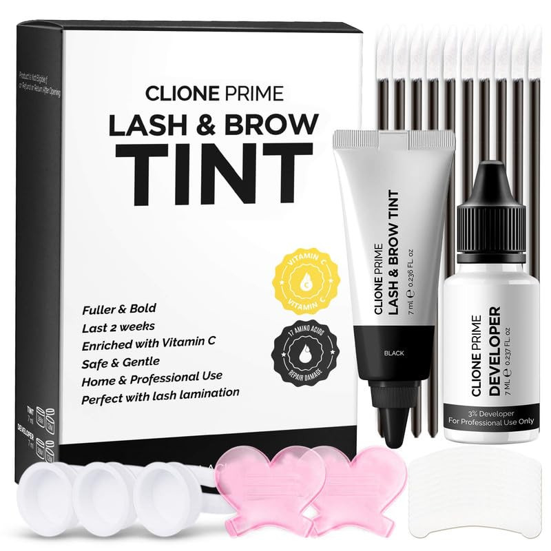 Korean Eye Brow Tint Kit - Eye Lash Tint Kit Brow Color for Eyebrows Lash Tint Black | Amazon (US)