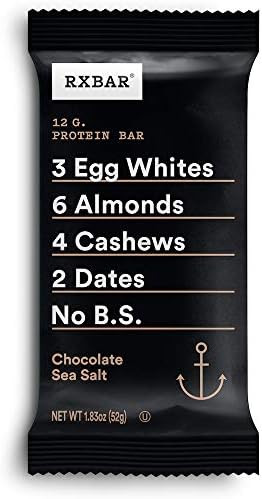 RXBAR Protein Bar, Chocolate Sea Salt, 12g Protein, 22oz Box (12 Count) | Amazon (US)