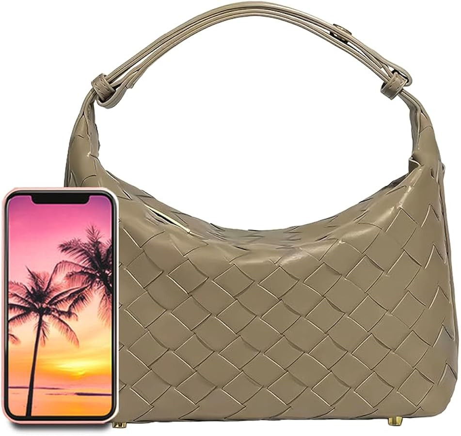 Woven Purse for Women, Braided Vegan Leather Woven Bag, Slouchy Mini Hobo Tote Purses, Small Top-... | Amazon (US)