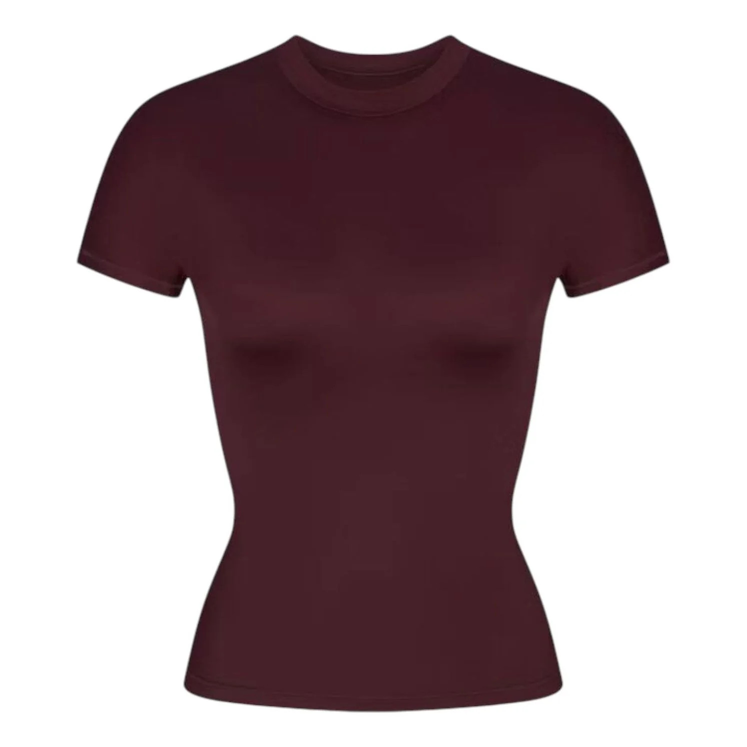 (WMNS) Nike x SKIMS Shine Mock-Neck Short-Sleeve Top 'Currant' TPTSH2714-CUR | KICKS CREW