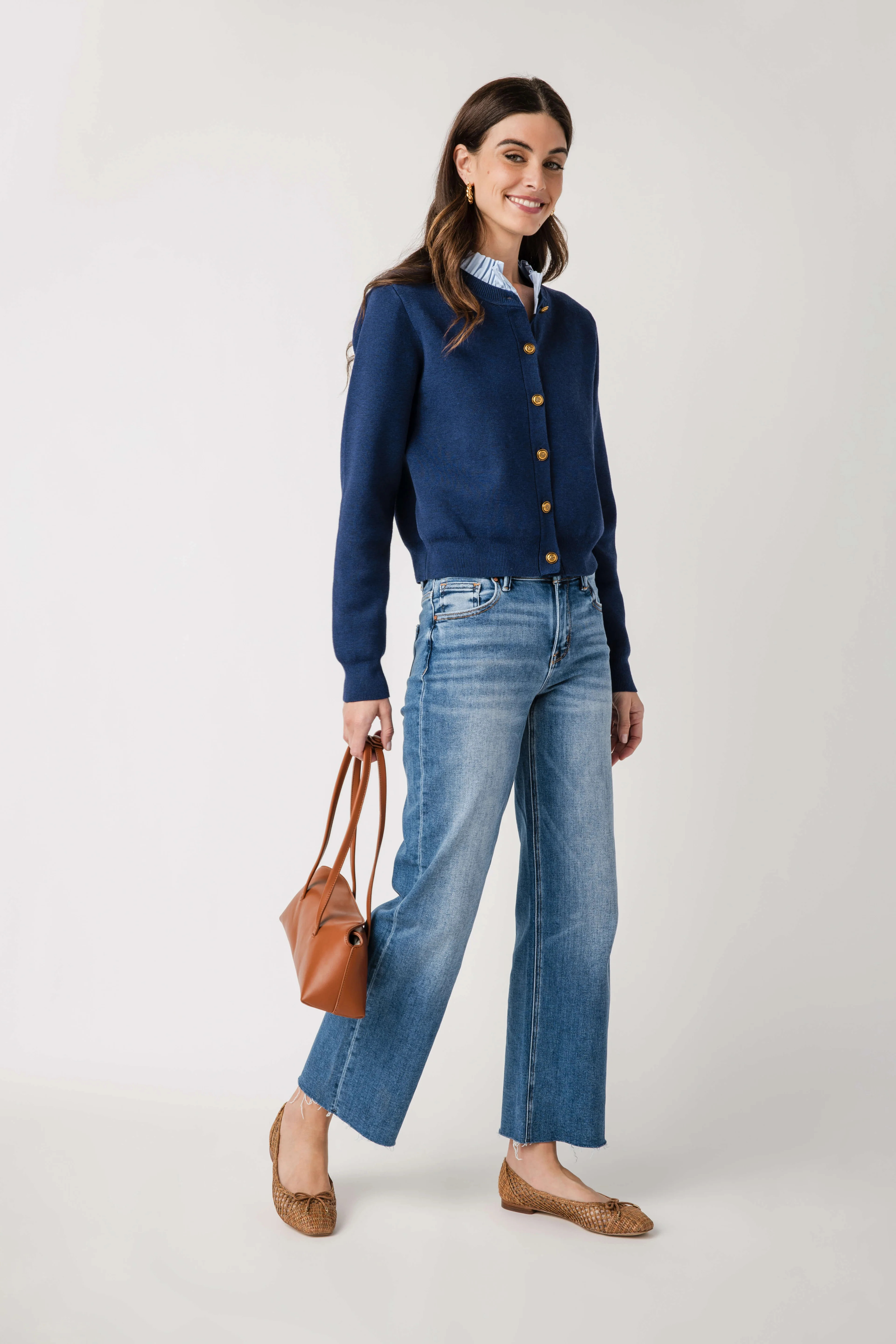 Fate Ruffle Collar Cardigan | Social Threads