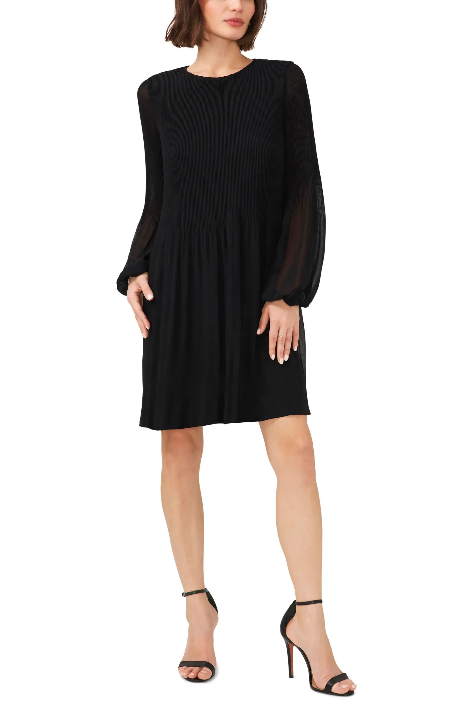 Plissé Long Sleeve Dress | Nordstrom