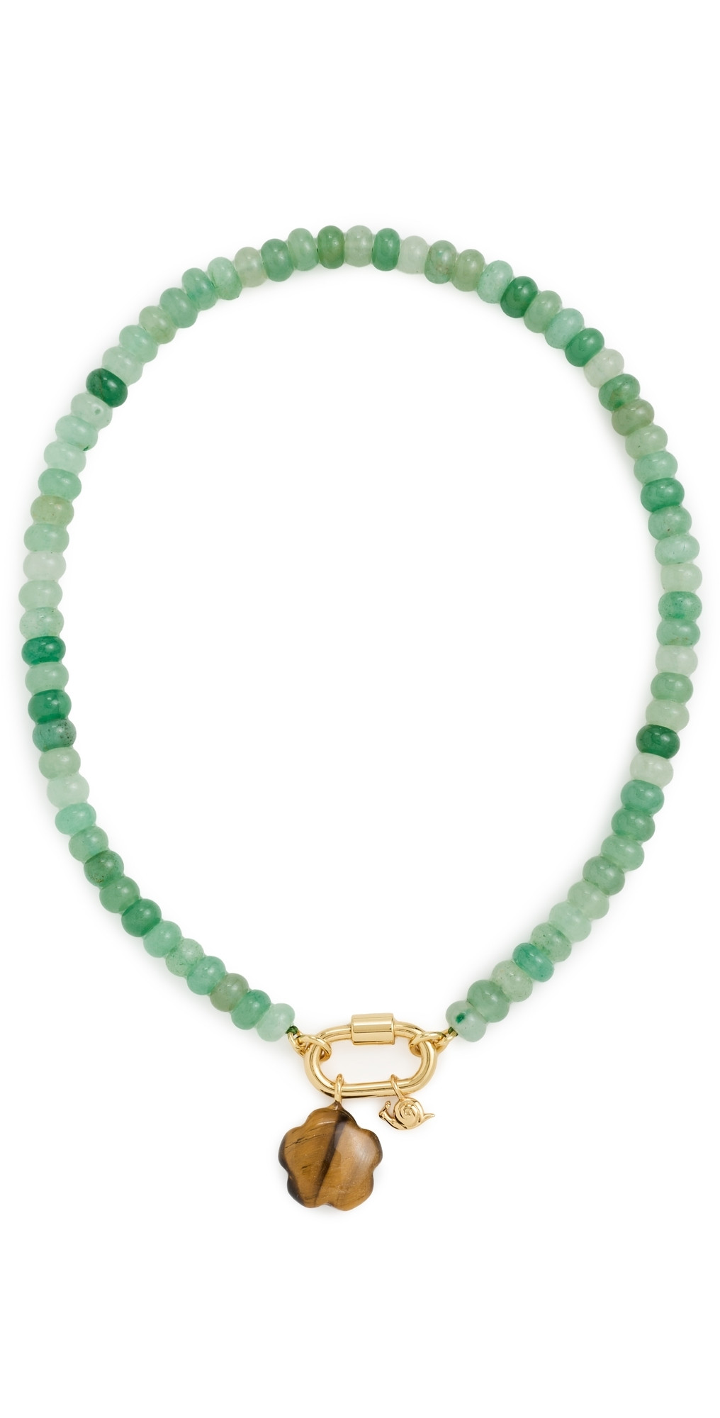 Madewell Semiprecious Beaded Carabiner Charm Necklace Antique Jade One Size | Shopbop