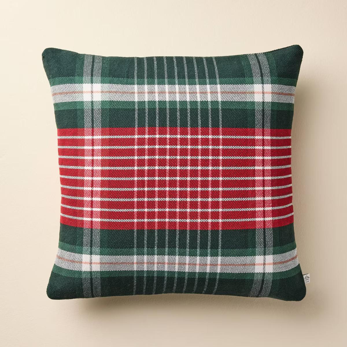 18"x18" Plaid Square Toss Pillow Red/Green - Hearth & Hand™ with Magnolia | Target