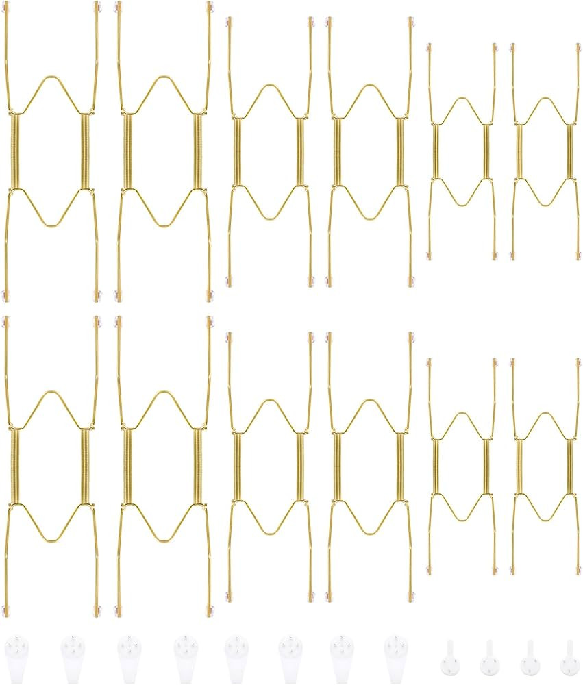 Bilillo 12 Pieces Stainless Steel Plate Hangers for the Wall, 6/8/10Inch Invisible Decorative Wir... | Amazon (US)