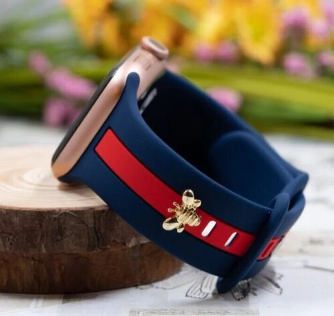 Newest Design Band for Apple Watch Bands With Gold Bee 38/40/41/42/44/45/49mm Women, Silicone Str... | Etsy (US)