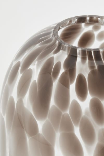 Patterned large glass vase - Clear glass/Beige - Home All | H&M GB | H&M (UK, MY, IN, SG, PH, TW, HK)