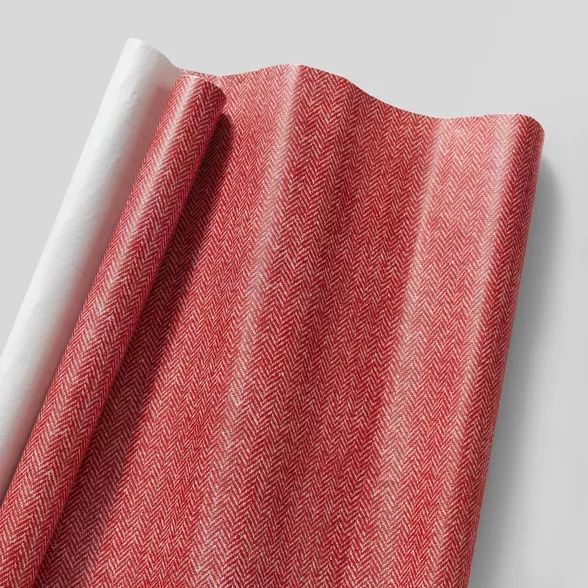 20 sq ft Embossed Herringbone Gift Wrap Red - Wondershop™ | Target
