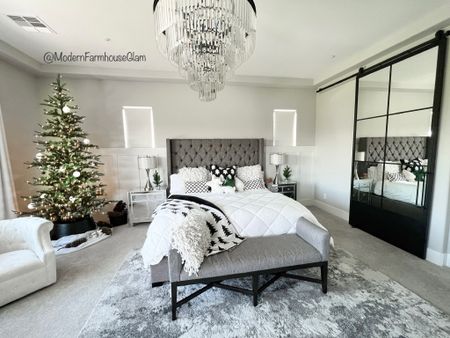 Master bedroom at Modern Farmhouse Glam. 

FARMHOUSEGLAM40 for 40% off cozy earth bamboo sheets 

#LTKhome