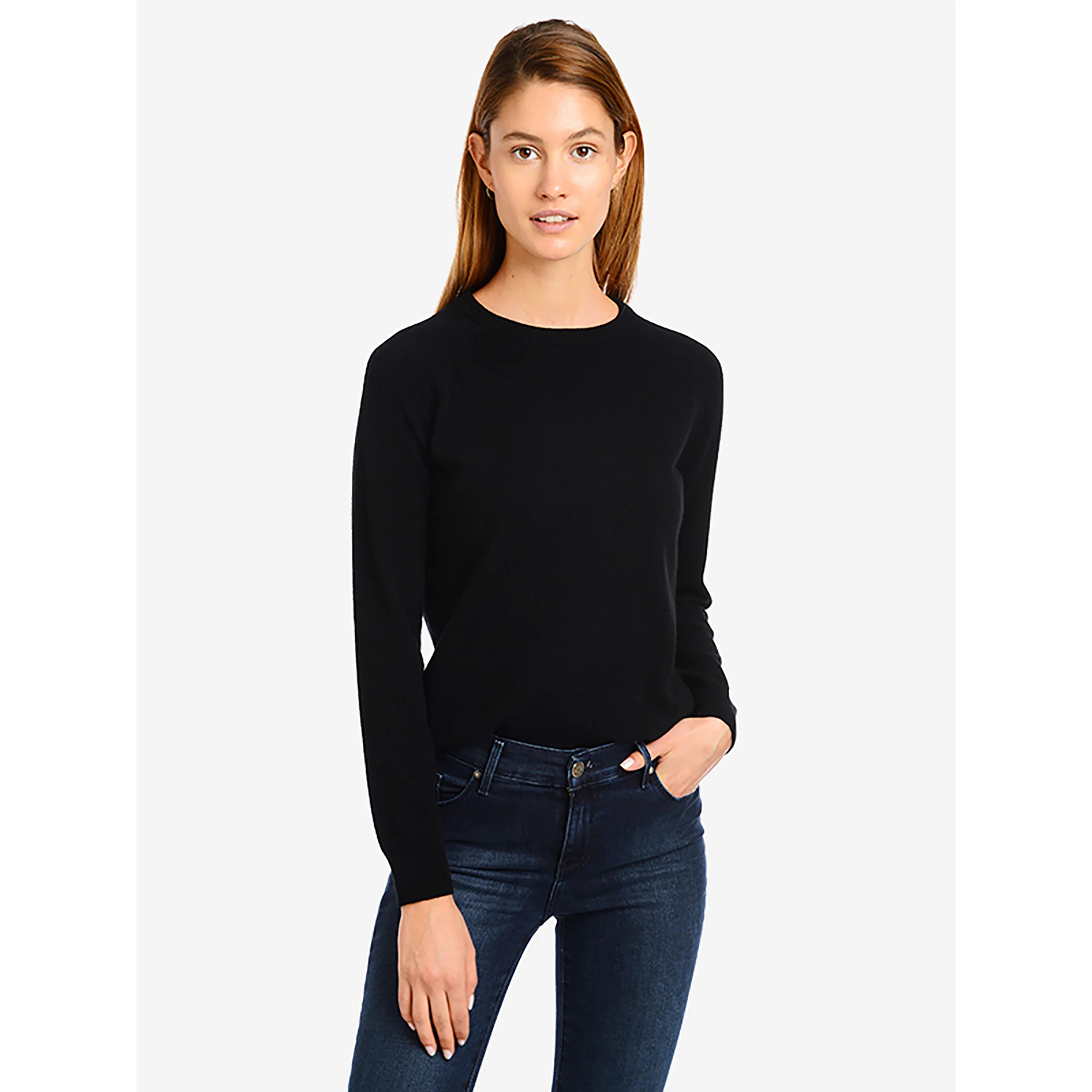 Women's Cashmere Raglan Crew Cambridge Sweater - Mott & Bow | Mott & Bow